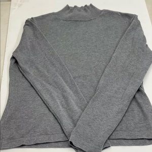 Talbots Crew Neck Gray Sweater Made in Italy Small Super Soft Cotton Pullover S